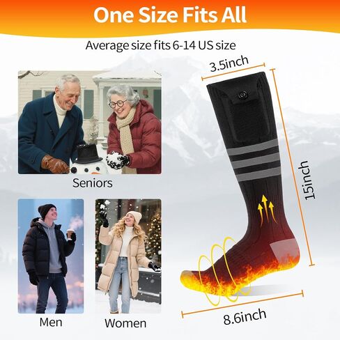 Heated Socks, Heated Socks for Men Women Rechargeable Washable, 5000mAh Battery Electric Socks with 4 Heating Levels for Winter Outdoor Work Skiing Hunting Camping Hiking Fishing Cycling in Saudi Arabia