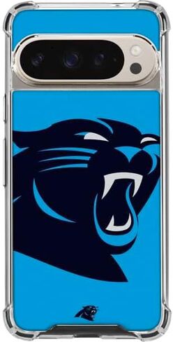 حافظة هاتف Skinit الشفافة متوافقة مع Pixel 9/9 Pro - تصميم شعار كبير مرخص رسميًا من NFL Carolina Panthers in Saudi Arabia