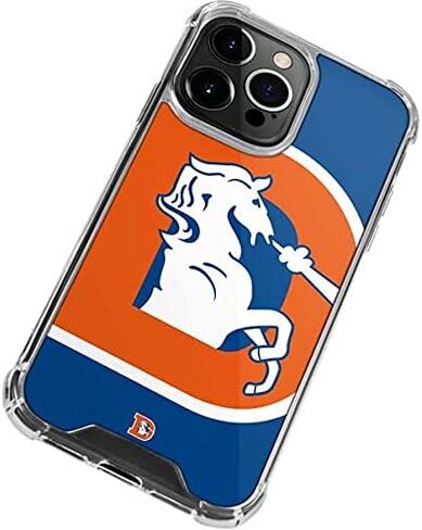 Skinit Clear Phone Case Compatible with iPhone 13 Pro - Officially Licensed NFL Denver Broncos Retro Logo Design in Saudi Arabia
