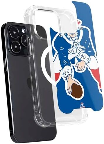 Skinit Phone Case Compatible with MagSafe iPhone 14 Pro - Officially Licensed NFL New England Patriots Retro Logo Design in Saudi Arabia