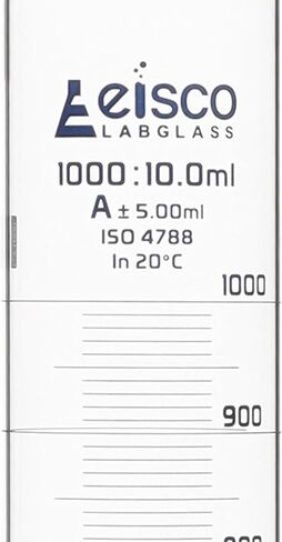 Graduated Cylinder, 250ml - Class A Tolerance ±1.00ml - Hexagonal Base - Blue Graduations - Borosilicate 3.3 Glass - Eisco Labs in Saudi Arabia