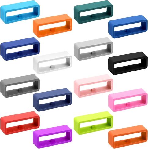 16 Pack Watch Strap Silicone Security Connector, Smart Watch Band Fixing Rings, Watches Band Keepers, Loop Secure Holder Silicone Fastener Rings for Smartwatch Accessories (Multi-Color) in Saudi Arabia