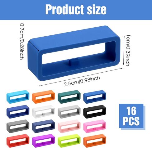 16 Pack Watch Strap Silicone Security Connector, Smart Watch Band Fixing Rings, Watches Band Keepers, Loop Secure Holder Silicone Fastener Rings for Smartwatch Accessories (Multi-Color) in Saudi Arabia