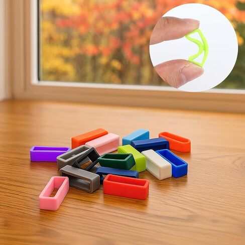 16 Pack Watch Strap Silicone Security Connector, Smart Watch Band Fixing Rings, Watches Band Keepers, Loop Secure Holder Silicone Fastener Rings for Smartwatch Accessories (Multi-Color) in Saudi Arabia