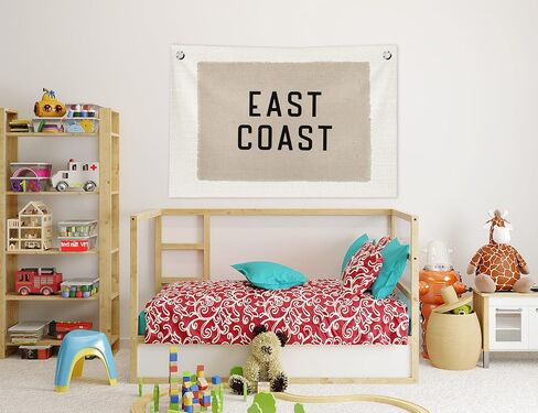 Coastal Beach Wall Decor, Beach House Decor Canvas Banner, Vintage Neutral Surf Swim Hanging Banner Flag Wall Art Decor for Home Bedroom Living Room Surf Room, 20x30 in in Kuwait