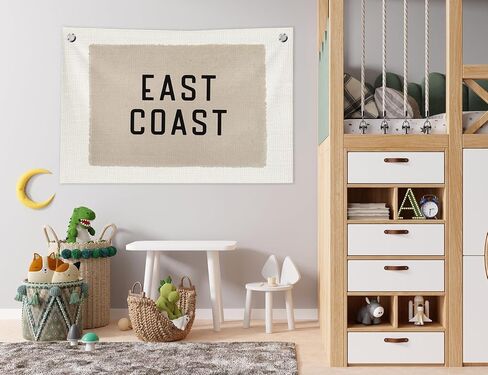 Coastal Beach Wall Decor, Beach House Decor Canvas Banner, Vintage Neutral Surf Swim Hanging Banner Flag Wall Art Decor for Home Bedroom Living Room Surf Room, 20x30 in in Kuwait