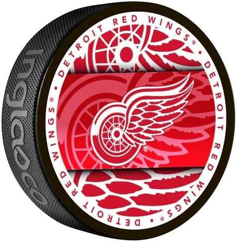 Red Wings Officially Licensed Medallion Design Hockey Puck in Saudi Arabia