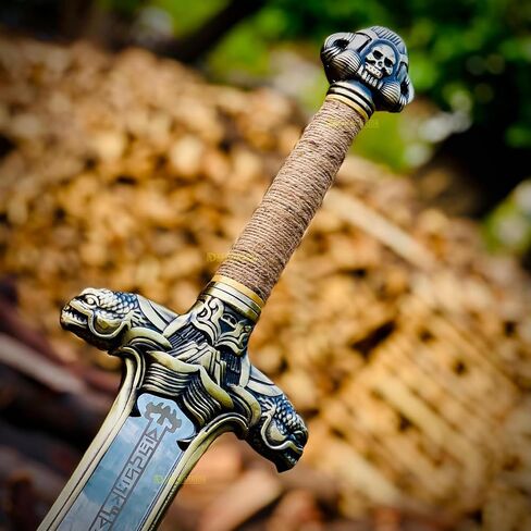 Conan The Barbarian Sword,42 '' Handmade Atlantean Swords 1095 Carbon Steel Brass Fittings, Full Tang, Leather Sheath Viking Real King Sword 7.5 lbs Gifts for Men (Conan Atlantean Swords) in Saudi Arabia