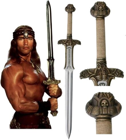 Conan The Barbarian Sword,42 '' Handmade Atlantean Swords 1095 Carbon Steel Brass Fittings, Full Tang, Leather Sheath Viking Real King Sword 7.5 lbs Gifts for Men (Conan Atlantean Swords) in Saudi Arabia