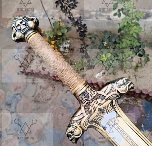 Conan The Barbarian Sword,42 '' Handmade Atlantean Swords 1095 Carbon Steel Brass Fittings, Full Tang, Leather Sheath Viking Real King Sword 7.5 lbs Gifts for Men (Conan Atlantean Swords) in Saudi Arabia