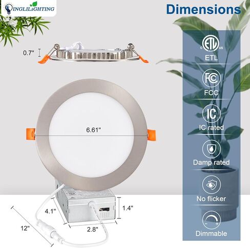 Dllt LED ضوء السقف المريح: 24 حزمة 3 بوصة إضاءة راحة ضئيلة للمطبخ - 5cct dimmable الويفر الويفير أسفل لغرفة المعيش in Kuwait