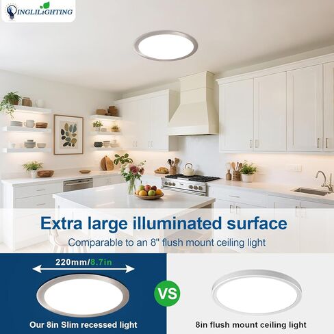 Dllt LED ضوء السقف المريح: 24 حزمة 3 بوصة إضاءة راحة ضئيلة للمطبخ - 5cct dimmable الويفر الويفير أسفل لغرفة المعيش in Kuwait