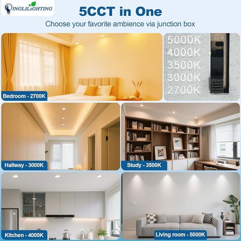 Dllt LED ضوء السقف المريح: 24 حزمة 3 بوصة إضاءة راحة ضئيلة للمطبخ - 5cct dimmable الويفر الويفير أسفل لغرفة المعيش in Kuwait