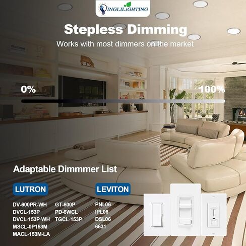 Dllt LED ضوء السقف المريح: 24 حزمة 3 بوصة إضاءة راحة ضئيلة للمطبخ - 5cct dimmable الويفر الويفير أسفل لغرفة المعيش in Kuwait