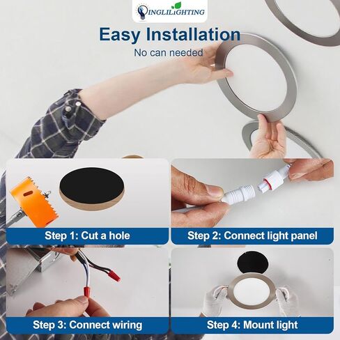 Dllt LED ضوء السقف المريح: 24 حزمة 3 بوصة إضاءة راحة ضئيلة للمطبخ - 5cct dimmable الويفر الويفير أسفل لغرفة المعيش in Kuwait