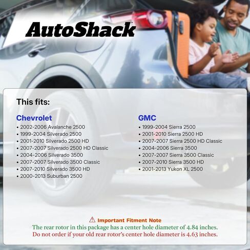 AutoShack Rear Brake Kit Replacement for 2001-2010 Chevrolet Silverado 2500 HD Drilled & Slotted Zinc Coated Disc Brake Rotors Ceramic Brakes Pads 12.99" 330 mm BRKPKG003909 in Saudi Arabia