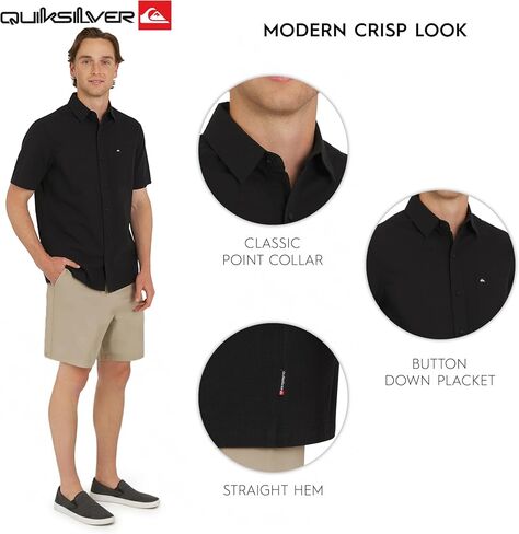 Quiksilver Men's Men's Premium Cotton Short Button Button Down Seersucker Shirt in Saudi Arabia