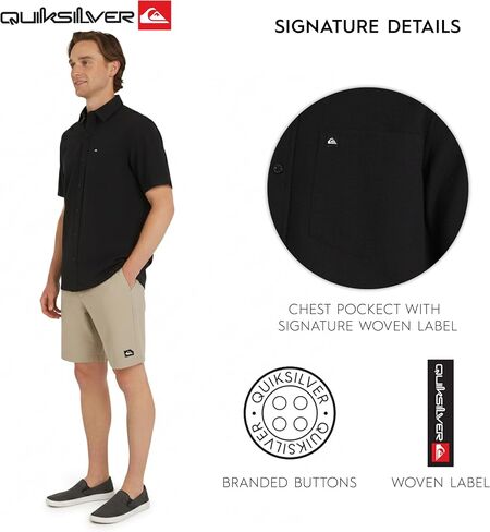 Quiksilver Men's Men's Premium Cotton Short Button Button Down Seersucker Shirt in Saudi Arabia
