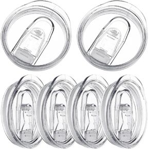 2 Pack Tumbler Lid Replacement, 8-12 OZ Water Bottle Tops, Slider Cup Lids, Spill Proof Coffee Cup Cover, BPA Free Clear Cups Covers for 2.8 Inch Mouth Tumbler Cooler in Saudi Arabia