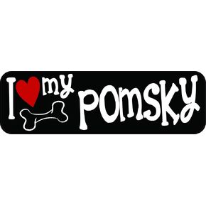 ملصق فينيل I Love My Pomsky من ستيكر توك، مقاس 10 × 3 بوصات in Saudi Arabia