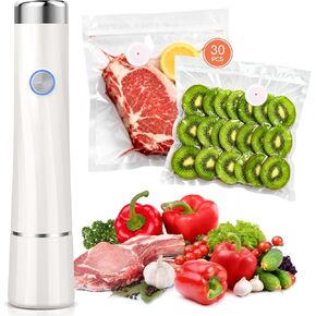 Vacuum Sealer Set (Vacuum Sealer Machine + 40 Bags) Powerful Handheld Vacuum Sealer with Visual Water Tank, Waterproof Compact Protable 10X Preservation & Fresh in Saudi Arabia