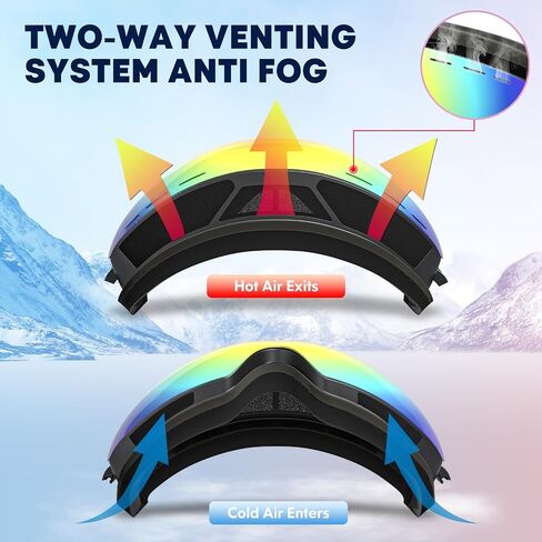 DADA-PRO Ski Goggles Men Women Snowboard Goggles Over Glasses OTG Anti Fog Snow Goggles Frameless 100 UV Protection in Saudi Arabia