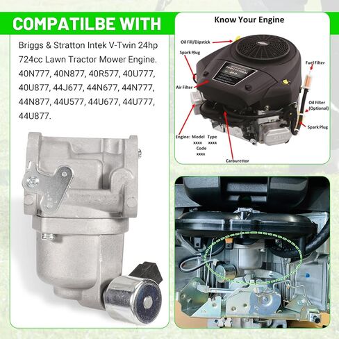 960430214-00 Carburetor & Air Filter & Oil Filter & Fuel Pump Kits Compatible with YTA24V48 YTA22V46 Husqvarna 48" Riding Yard/Lawn Tractor YTA 24V48 YTA 22V46 Carb Model Replacement in Saudi Arabia
