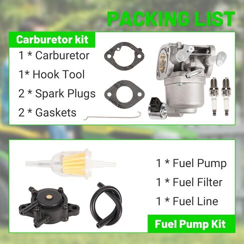 960430214-00 Carburetor & Air Filter & Oil Filter & Fuel Pump Kits Compatible with YTA24V48 YTA22V46 Husqvarna 48" Riding Yard/Lawn Tractor YTA 24V48 YTA 22V46 Carb Model Replacement in Saudi Arabia