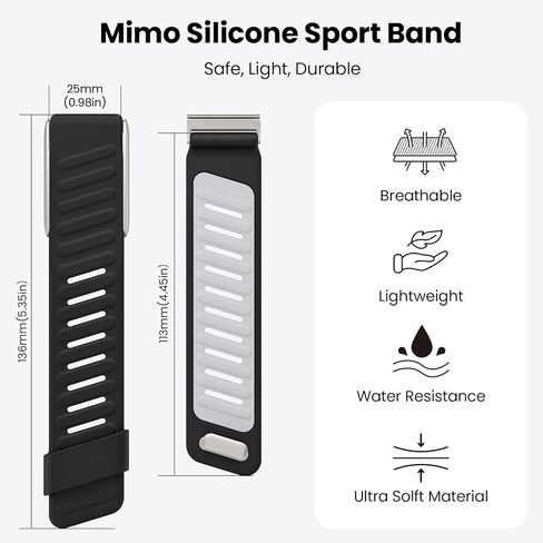 سوار معصم من السيليكون المريح والمتين من mimo متوافق مع WHOOP 5.0 | سوار Whoop MG، أحزمة بديلة من السيليكون الناعم المتين للرجال والنساء مع موصل إطار معدني in Kuwait