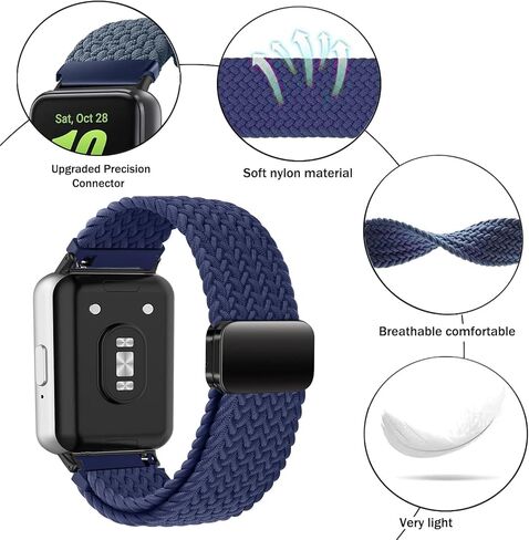 حزام مجدول من النايلون متوافق مع Galaxy Fit 3، حزام بإبزيم مغناطيسي مرن لهاتف Galaxy Fit 3 SM-R390 in Kuwait
