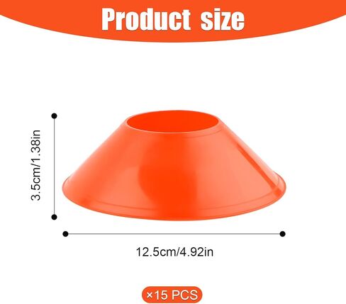 15pcs Soccer Cones for Training, Mini Football Disc Cones Flexible Agility Cones Training Cones for Basketball Football Practice Equipment Running Sports Games s Skating in Saudi Arabia