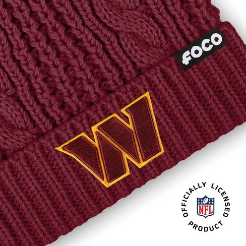 FOCO Washington Commanders NFL Womens Faux Fur Pom Beanie Team Color in Saudi Arabia