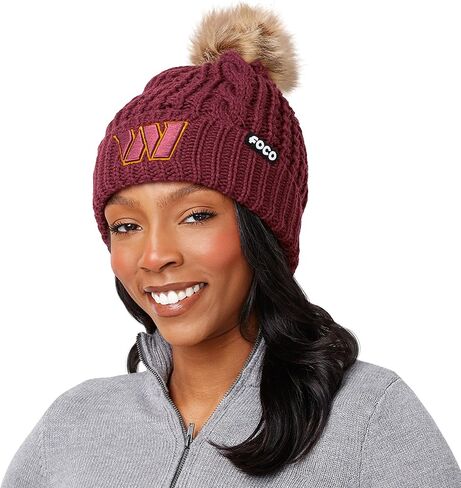 FOCO Washington Commanders NFL Womens Faux Fur Pom Beanie Team Color in Saudi Arabia