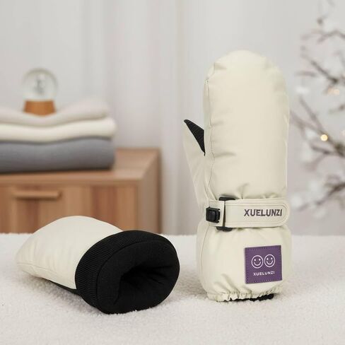 Kid's Winter Snow Ski-Gloves - Waterproof Winter Gloves Long Cuff Mittens for Boys Girls 6-12T in Saudi Arabia