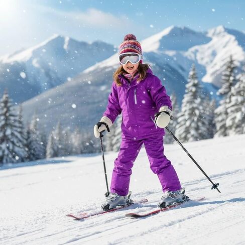 Kid's Winter Snow Ski-Gloves - Waterproof Winter Gloves Long Cuff Mittens for Boys Girls 6-12T in Saudi Arabia