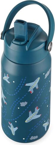 OLDLEY kids Water Bottle - 18oz Insulated Stainless Steel - Wide Straw Lid, Non Spill, Leakproof, Kids Water Bottle for School,Airplane in Kuwait