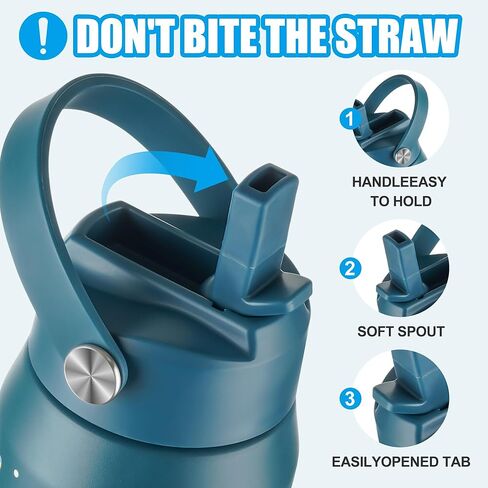 OLDLEY kids Water Bottle - 18oz Insulated Stainless Steel - Wide Straw Lid, Non Spill, Leakproof, Kids Water Bottle for School,Airplane in Kuwait