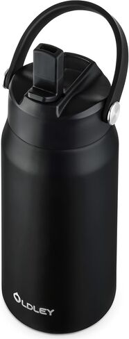 زجاجة مياه للأطفال من OLDLEY - 18oz معزولة من الفولاذ المقاوم للصدأ - غطاء عريض بماصة، غير قابلة للانسكاب، مضادة للتسرب، زجاجة مياه للأطفال للمدرسة، الطائرة in Kuwait