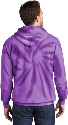 Port & Company Mens Essential Tie-Dye Pullover Hooded Sweatshirt, L, Purple in Kuwait