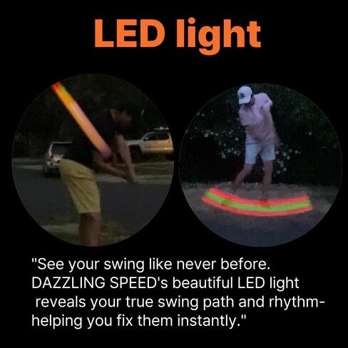 أداة مساعدة مدرب أرجوحة الجولف المبهرة - عصا سوط للإحماء والسرعة مع ضوء LED لتحسين التأخر والطاقة والإيقاع والتوازن in Kuwait