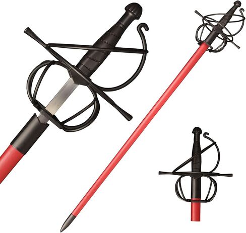 Cosplay Martial Sword Arts Renaissance Rapier Fencing Spanish Swept Hilt Guard Sword Red in Saudi Arabia