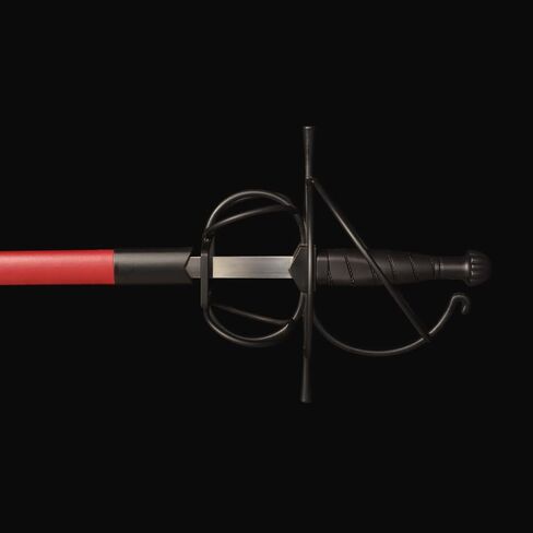 Cosplay Martial Sword Arts Renaissance Rapier Fencing Spanish Swept Hilt Guard Sword Red in Saudi Arabia