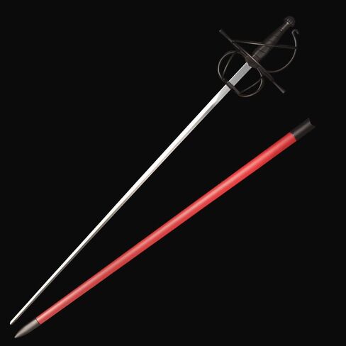 Cosplay Martial Sword Arts Renaissance Rapier Fencing Spanish Swept Hilt Guard Sword Red in Saudi Arabia