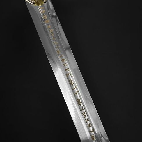 نسخة طبق الأصل من سيف الخيال في العصور الوسطى The Witcher Sword Blade مع مقبض من الجلد الصناعي - سيوف فولاذية مع غمد خشبي - سيف الفارس للتجميع، LARP، Cosplay والهدايا in Saudi Arabia