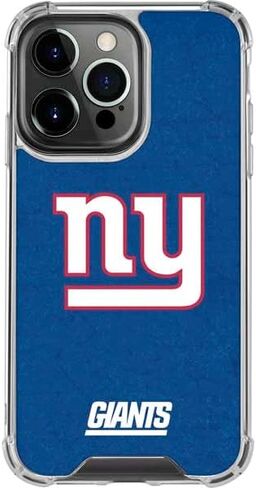 Skinit Clear Phone Case Compatible with iPhone 15 Pro Max - Officially Licensed NFL New York Giants Distressed Design in Saudi Arabia
