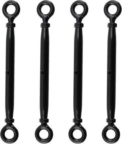 Antrader Turnbuckle Eye and Eye ، 4pcs M6 Eye to Eye Turnbuckle Hightuckles Cablebuckles Turnbuckle Stainlucles Statbuckles Black Back in Saudi Arabia