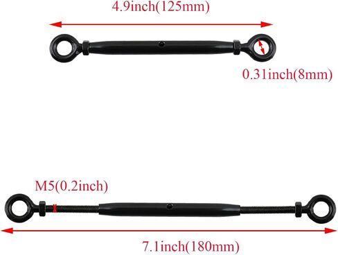 Antrader Turnbuckle Eye and Eye ، 4pcs M6 Eye to Eye Turnbuckle Hightuckles Cablebuckles Turnbuckle Stainlucles Statbuckles Black Back in Saudi Arabia