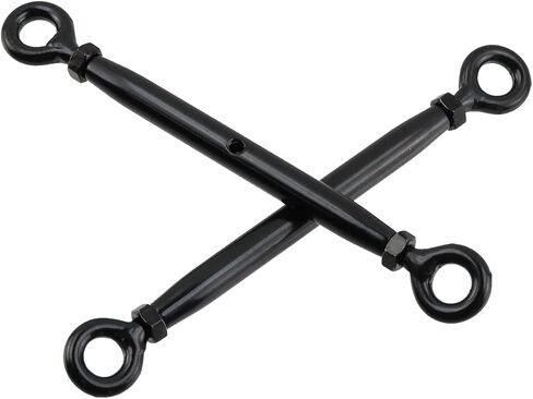 Antrader Turnbuckle Eye and Eye ، 4pcs M6 Eye to Eye Turnbuckle Hightuckles Cablebuckles Turnbuckle Stainlucles Statbuckles Black Back in Saudi Arabia