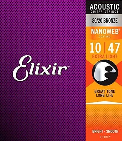 ELIXIR صوت إضافي خفيف 80/20 برونزي مع طلاء Nanoweb (.010 - .047) معرف المنتج: 11002 in Saudi Arabia