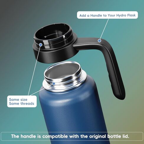 غطاء بديل لزجاجة ماء عريض من Hydroflask ، أغطية أعلى مع قش لإكسسوارات قارورة المائية ، غطاء مقبض زجاجة رياضية أعلى لـ Hydroflask 12 16 20 32 40 64 128 أوقية in Kuwait